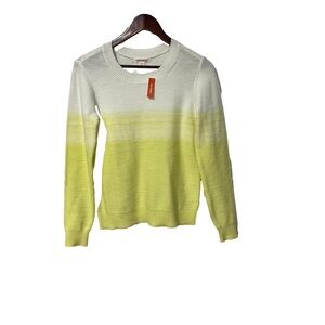 Joe Fresh yellow and white long sleeve sweater size xs